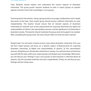 Australian Citizenship – Unterrichtsmaterial Staatsbürgerschaft & Einwanderung