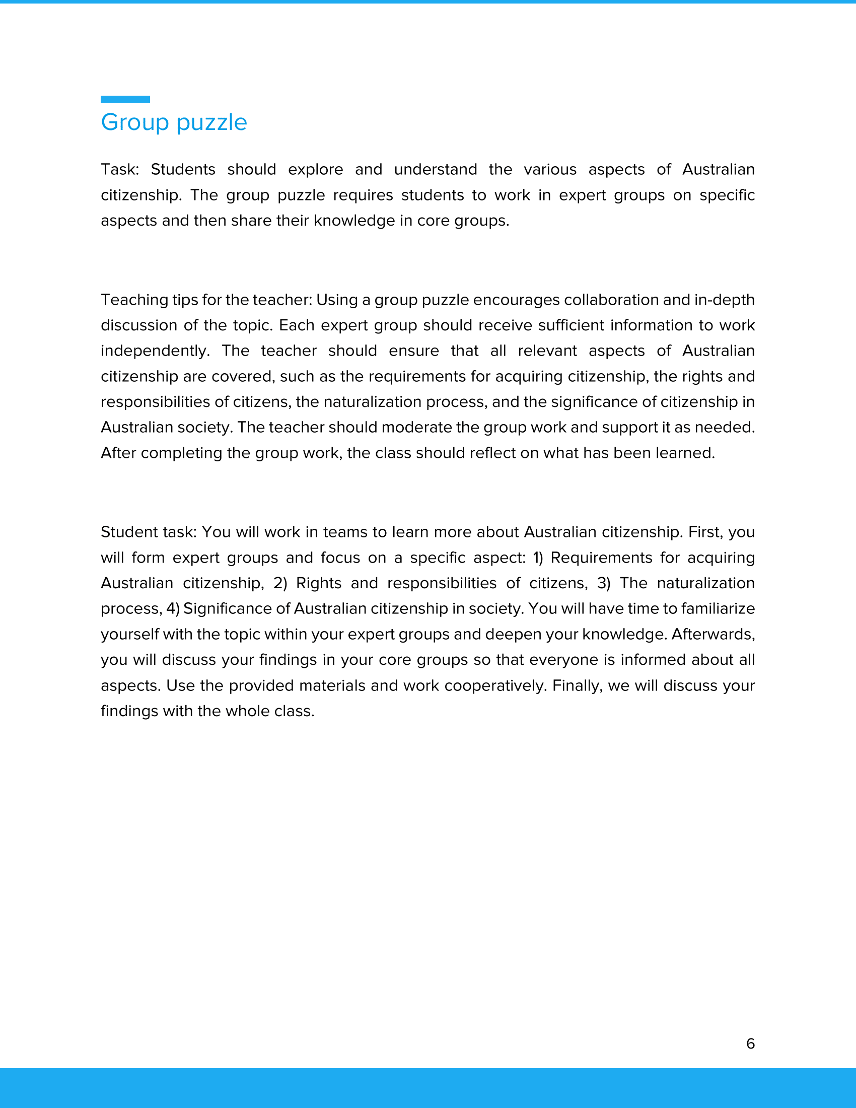 Australian Citizenship – Unterrichtsmaterial Staatsbürgerschaft & Einwanderung