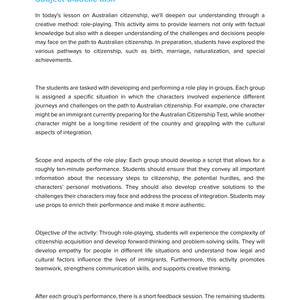 Australian Citizenship – Unterrichtsmaterial Staatsbürgerschaft & Einwanderung