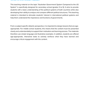 Australien & USA – Unterrichtsmaterial Vergleich politischer Systeme | Englisch