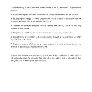 Australien & USA – Unterrichtsmaterial Vergleich politischer Systeme | Englisch