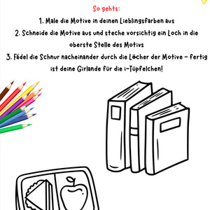 Wir basteln eine Girlande für die i-Tüpfelchen – Klasse 1 bis 4