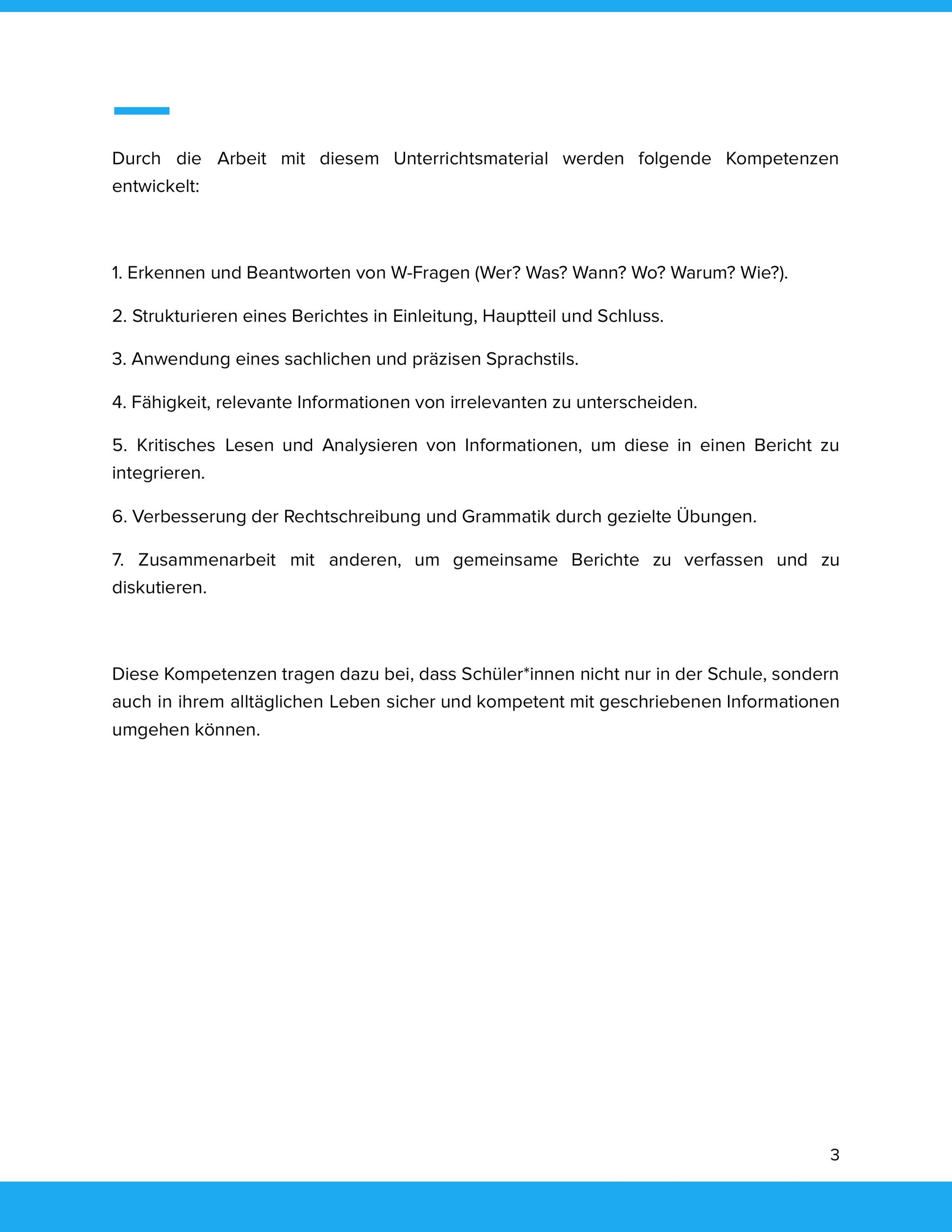 Berichte sachlich verfassen – W-Fragen, Struktur und Sprachstil