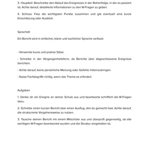 Berichte sachlich verfassen – W-Fragen, Struktur und Sprachstil