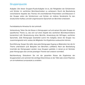 Berichte sachlich verfassen – W-Fragen, Struktur und Sprachstil