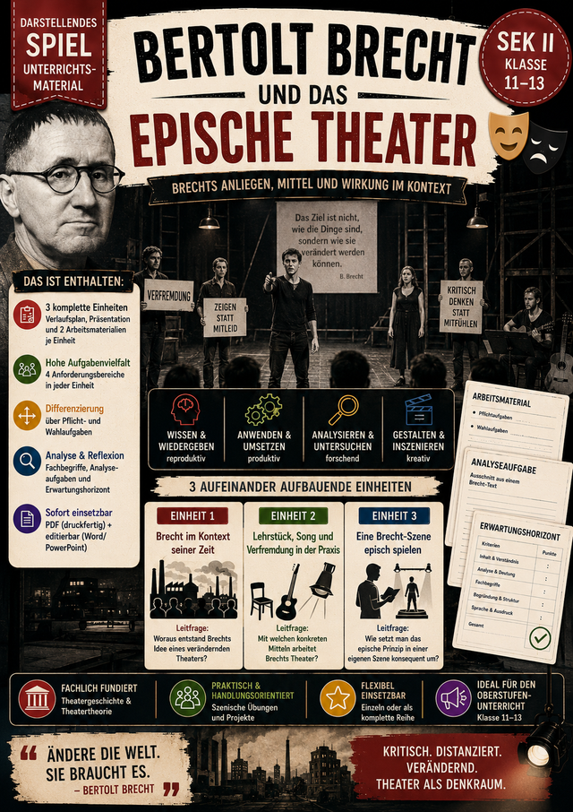 Bertolt Brecht und das epische Theater · Darstellendes Spiel Unterrichtsmaterial | Sek II (Klasse 11–13)