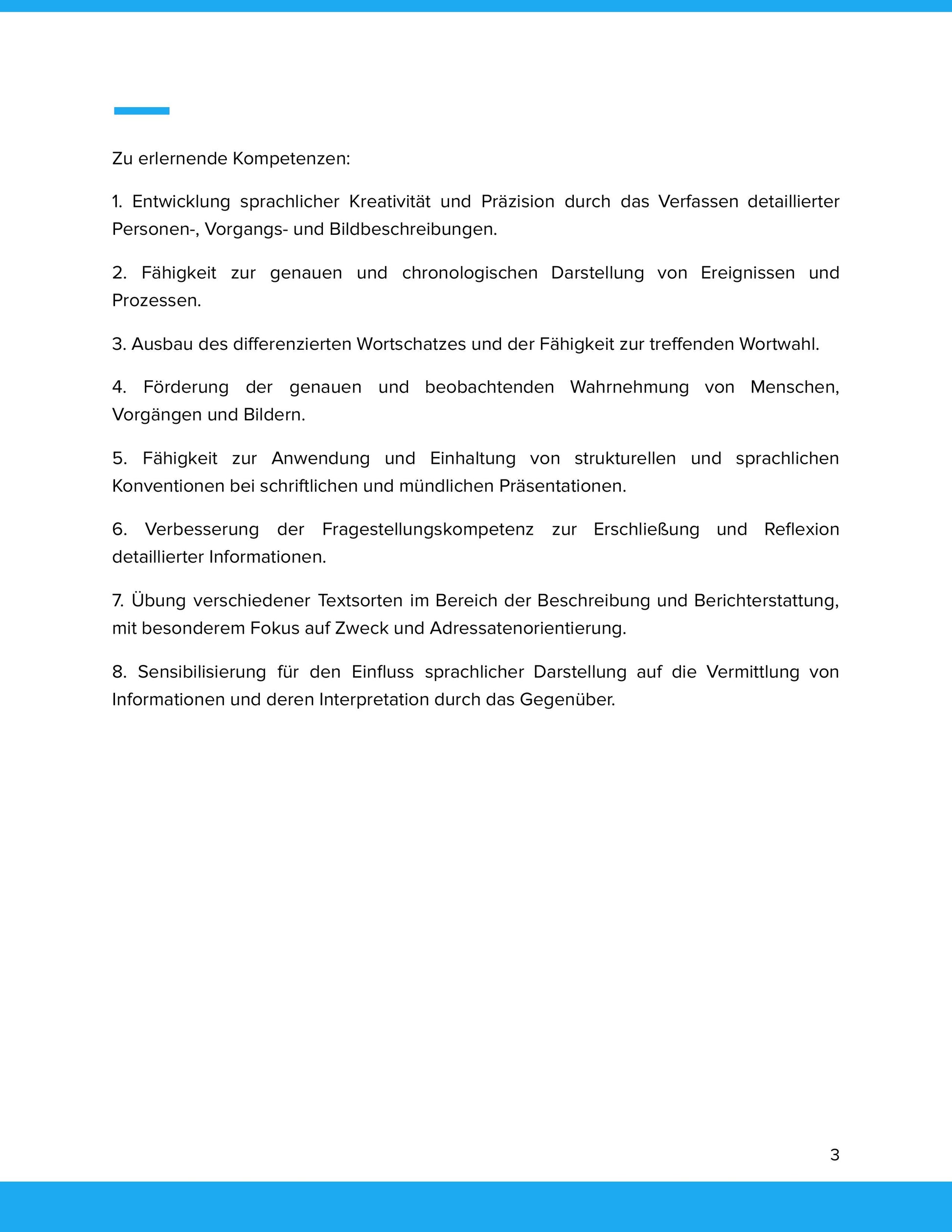 Beschreiben und Berichten – Personen-, Vorgangs- und Bildbeschreibungen