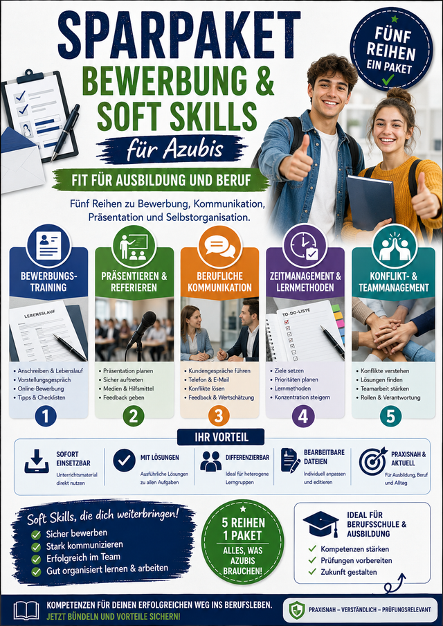 Sparpaket Bewerbung & Soft Skills für Azubis | Berufsschule