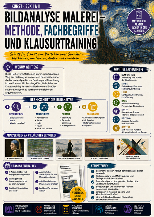 Bildanalyse Malerei – Methode, Fachbegriffe und Klausurtraining