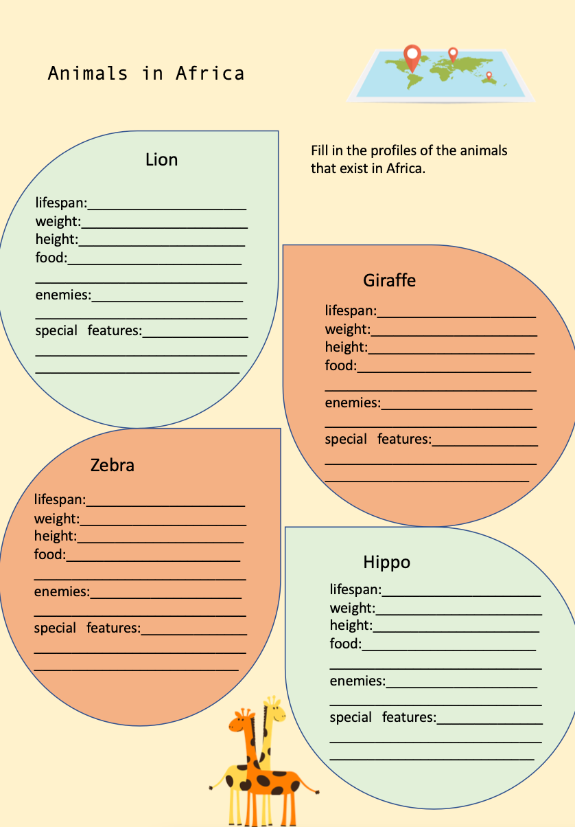 Animals Worldwide - Worksheet