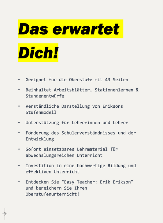 Easy Teacher: Erik Erikson - Stufenmodell der psychosozialen Entwicklung