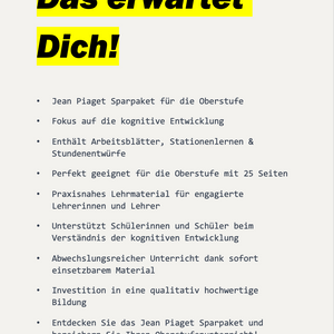 Easy Teacher: Jean Piaget und die kognitive Entwicklung für die Oberstufe