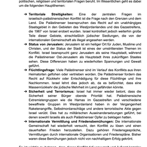 Israel and Palestine in war / conflict (teaching material) 