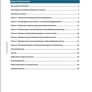 Entwicklung von Wirtschafts- und Beschäftigungsstrukturen im Prozess der Tertiärisierung - Geographie Abitur