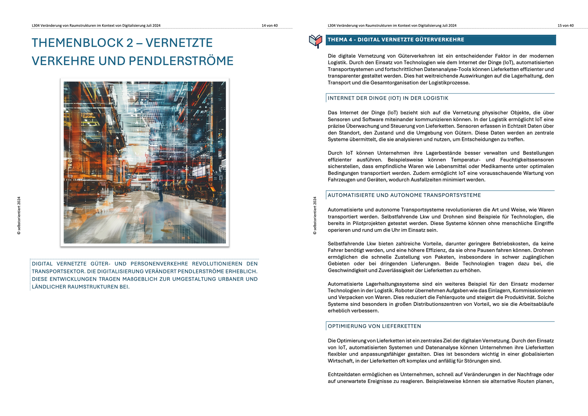 Geographie Abitur: Veränderung von Raumstrukturen im Kontext von Digitalisierung (Standortfaktor digitale Infrastruktur, Onlinehandel)