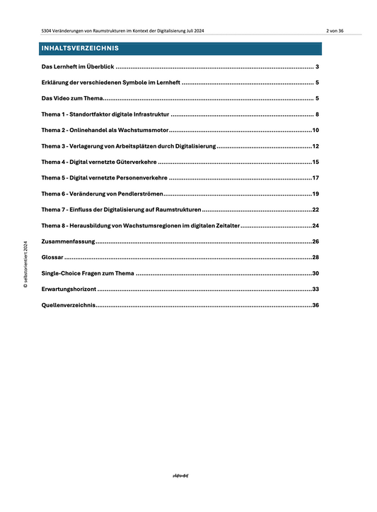 Geographie Abitur: Veränderung von Raumstrukturen im Kontext von Digitalisierung (Standortfaktor digitale Infrastruktur, Onlinehandel)