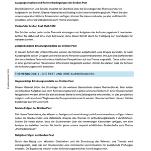 Die Große Pest im 14. Jahrhundert um 1347 - Unterrichtsmaterial