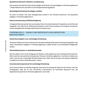 Qualitatives Wachstum und Nachhaltige Entwicklung - Abitur Lernhilfe