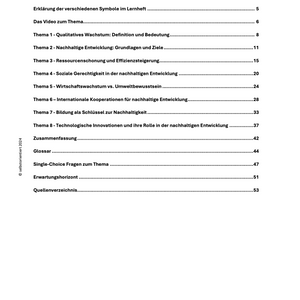 Qualitatives Wachstum und Nachhaltige Entwicklung - Abitur Lernhilfe