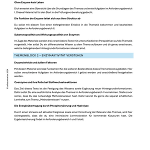Lernheft: Enzyme und Stoffwechsel