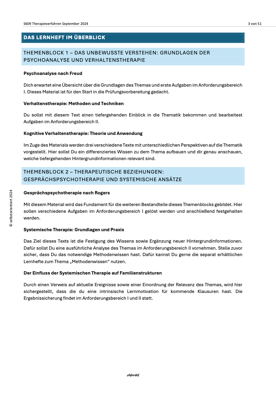 Lernheft: Therapieverfahren in der Psychologie