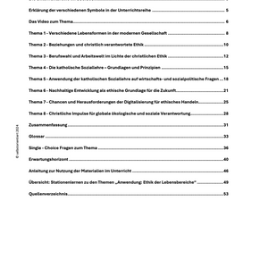 Anwendung: Ethik der Lebensbereiche - Unterrichtsmaterial