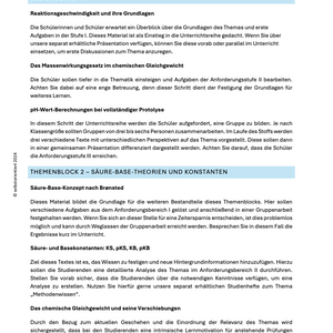 Protolysereaktionen & Massenwirkungsgesetz - Unterrichtsmaterial