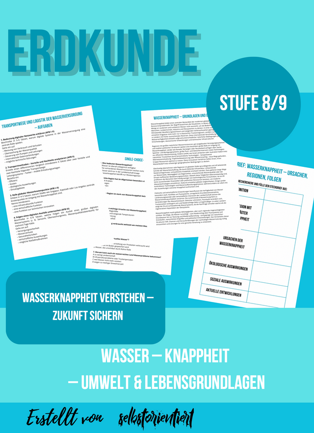 Wasserknappheit verstehen – Ursachen, Folgen & globale Ungleichheit (Kl. 8/9)