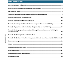 Internationale Friedensordnung nach dem ersten Weltkrieg - Unterrichtsmaterial