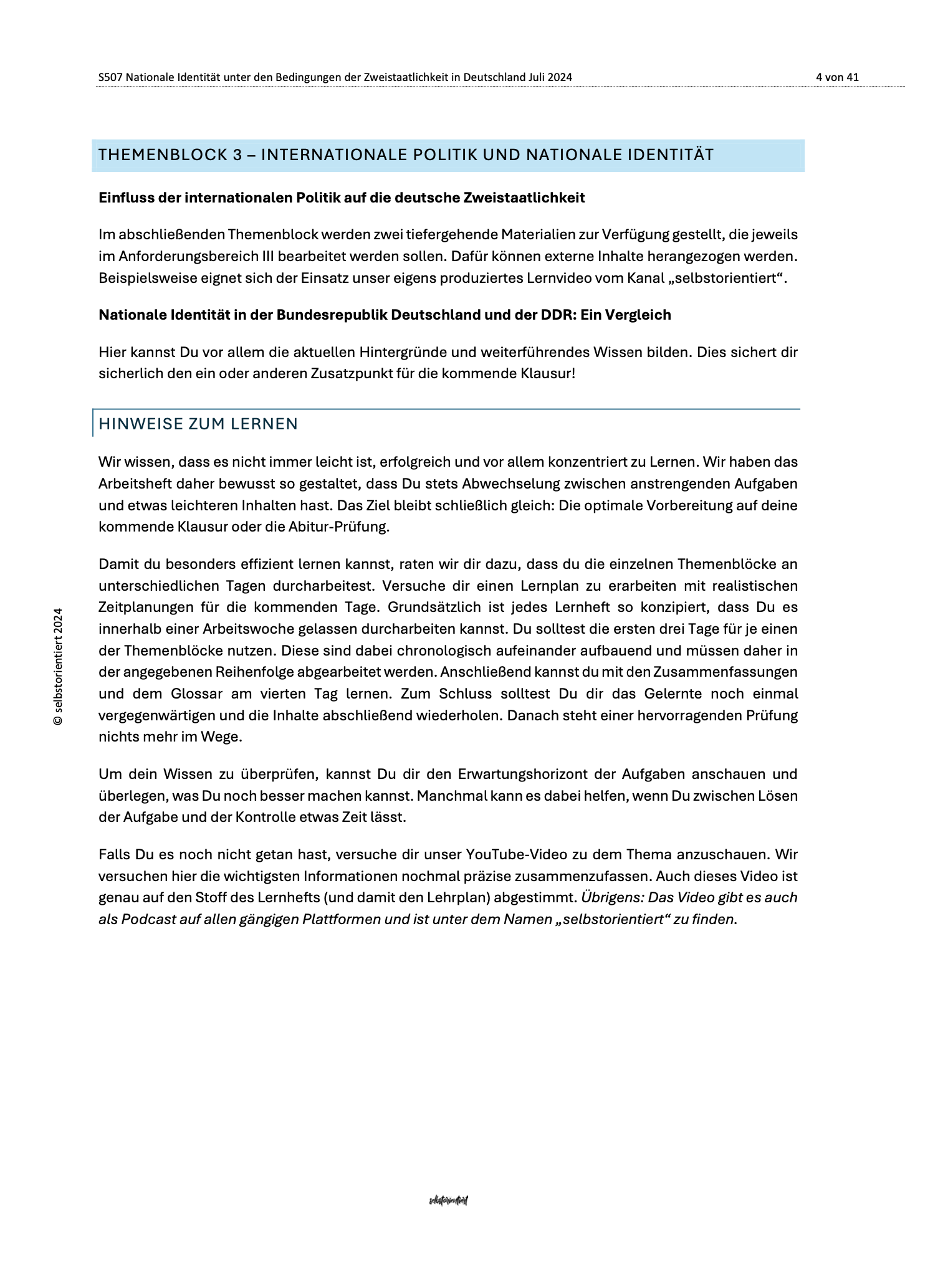 Lernheft "Nationale Identität unter den Bedingungen der Zweistaatlichkeit in Deutschland: Stalinnote & Neue Ostpolitik nach Willy Brandt"