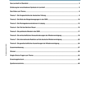 Die Überwindung der deutschen Teilung in der friedlichen Revolution von 1989 - Abitur Lernheft