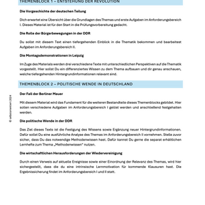 Die Überwindung der deutschen Teilung in der friedlichen Revolution von 1989 - Abitur Lernheft