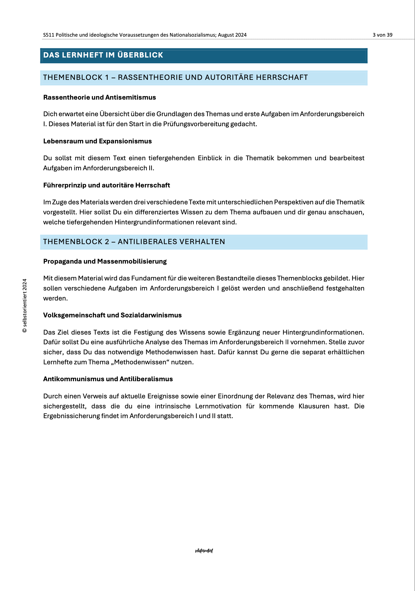 Geschichte Abitur: Politische und ideologische Voraussetzungen des Nationalsozialismus