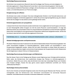 Fachmodul: Ressourcennutzung und nachhaltige Entwicklung