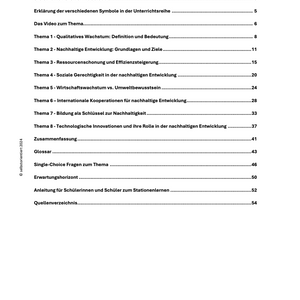 Qualitatives Wachstum und nachhaltige Entwicklung in Europa und der Welt - Unterrichtsmaterial