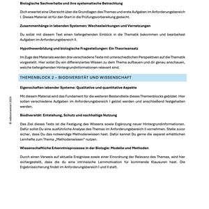 Lernheft: Biologische Sachverhalte und Zusammenhänge betrachten