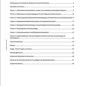 Grundlagen der Betriebswirtschaft - Unterrichtsmaterial