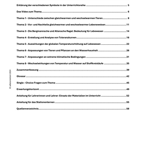 Ökofaktoren: Temperatur und Wasser - Unterrichtsmaterial