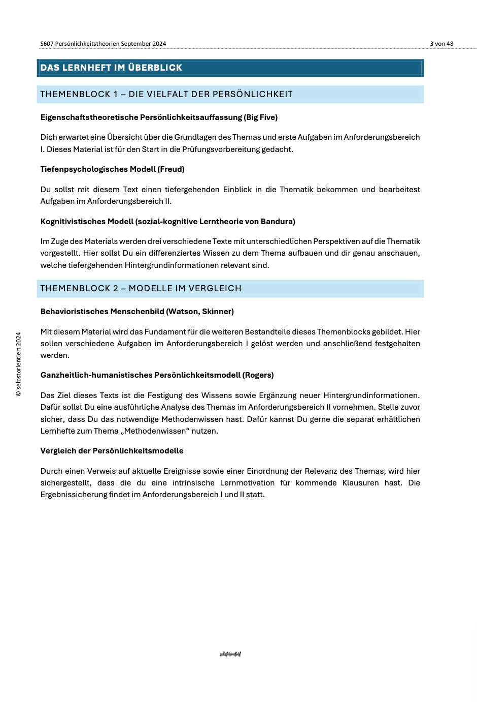 Freud, Rogers und Bandura: Persönlichkeitstheorien - Lernheft