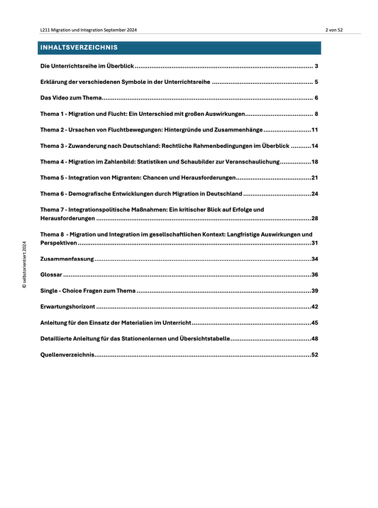 Migration und Integration - Unterrichtsmaterial