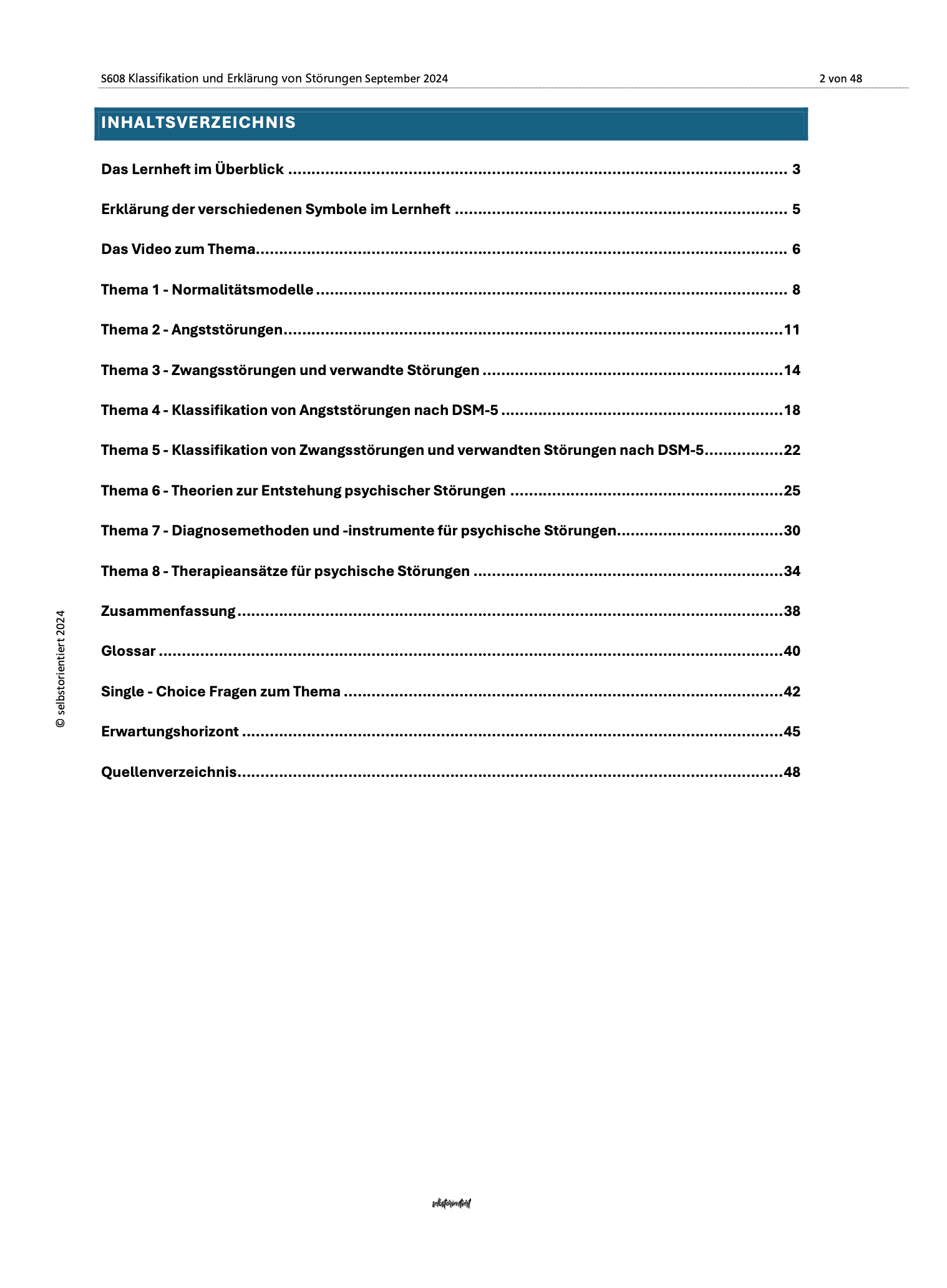 Lernheft zu psychischen Störungen - Angststörungen und Zwangsstörungen