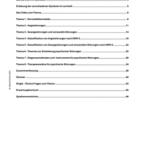 Lernheft zu psychischen Störungen - Angststörungen und Zwangsstörungen