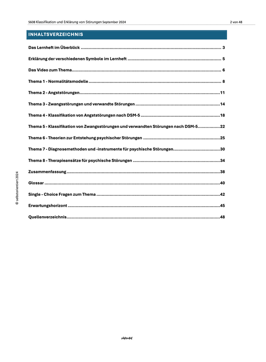 Lernheft zu psychischen Störungen - Angststörungen und Zwangsstörungen