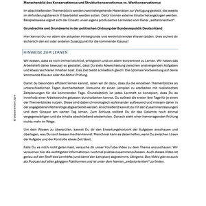 Lernheft: Demokratischen Sozialismus und Konservatismus