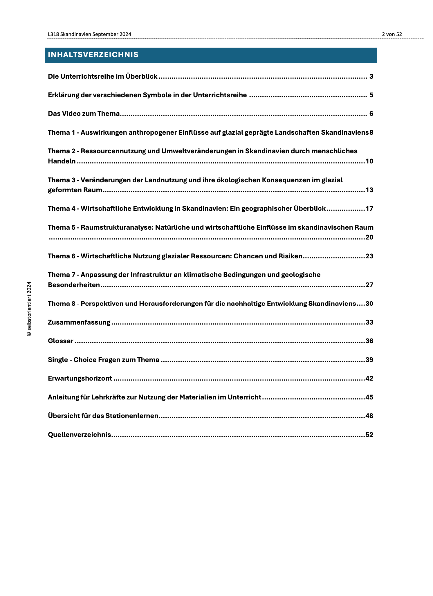 Raummodul: Skandinavien - Unterrichtsmaterial