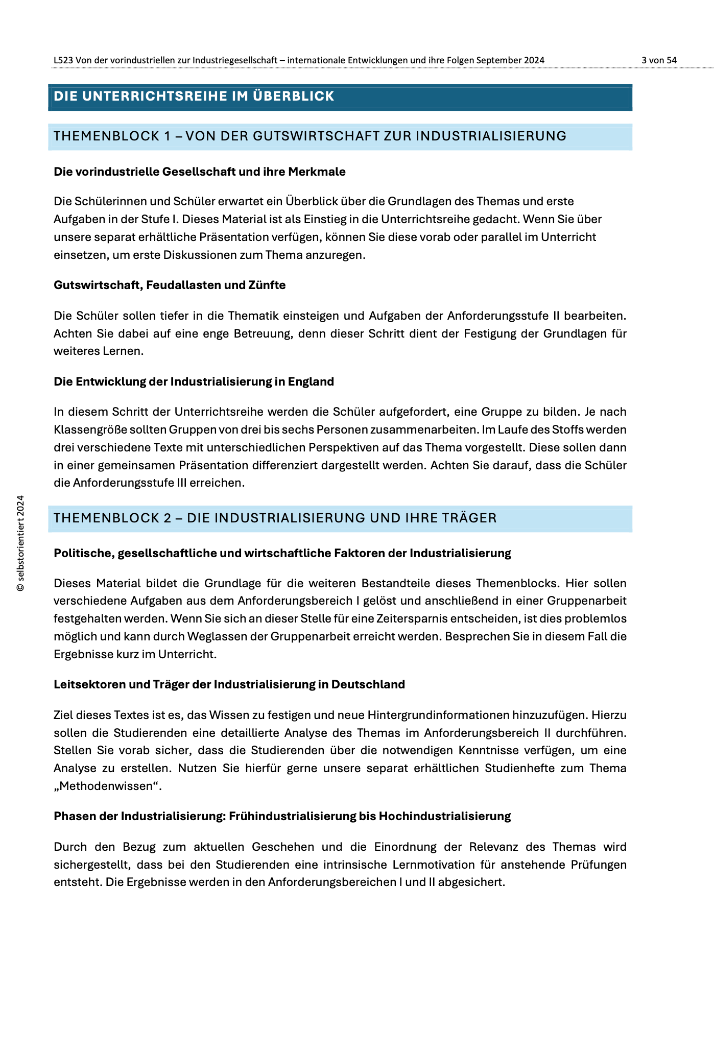 Industrialisierung – Vom Agrarstaat zur Industrienation - Unterrichtsmaterial