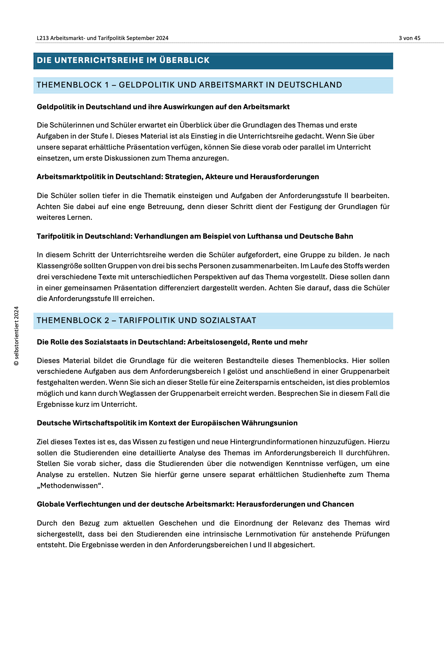 Geldpolitik und ihre Auswirkungen auf den Arbeitsmarkt - Lernheft