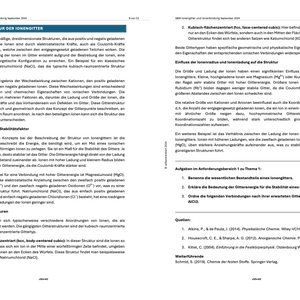 Ionenbindungen, Kristallstrukturen und Löslichkeit - Lernheft