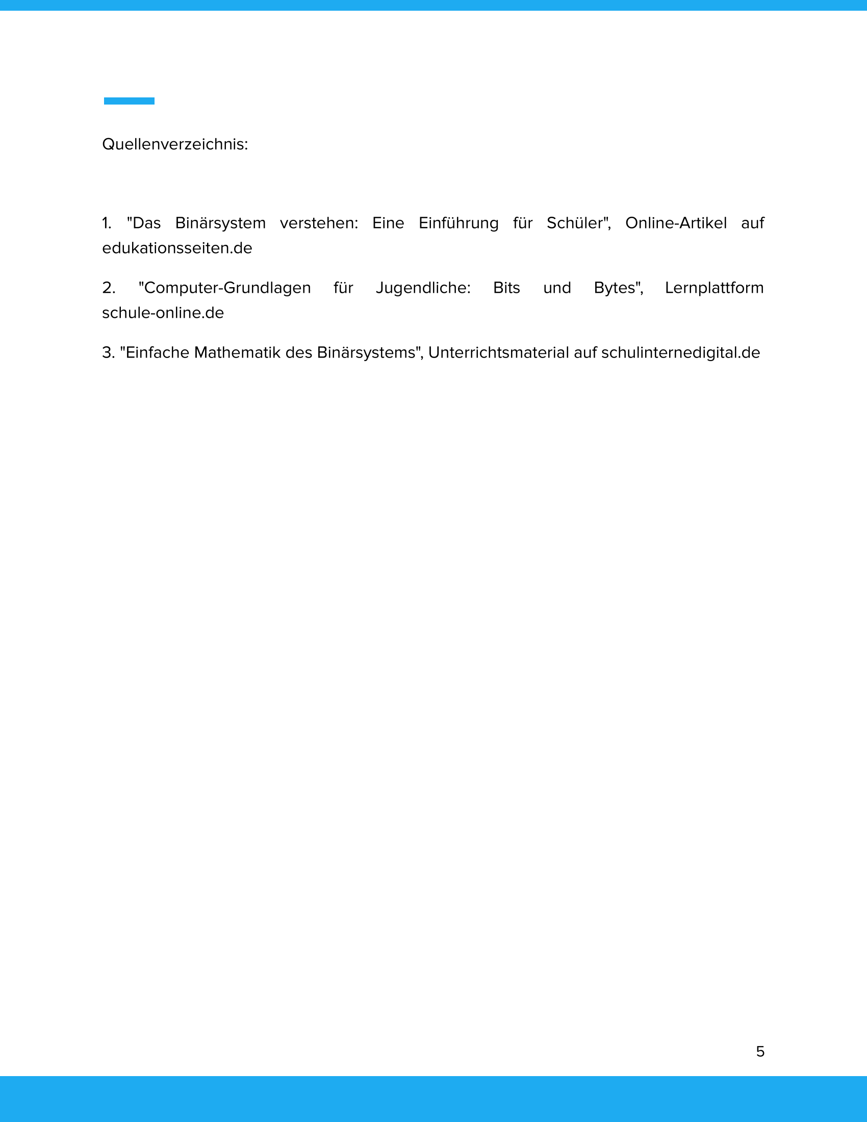 Unterrichtsmaterial „Binärzahlen, Bits und Bytes (Binärsystem)“ (SEK I)