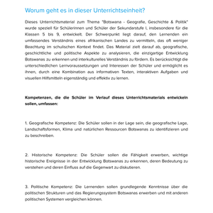 Botswana – Unterrichtsmaterial Geografie, Geschichte & Politik Sekundarstufe